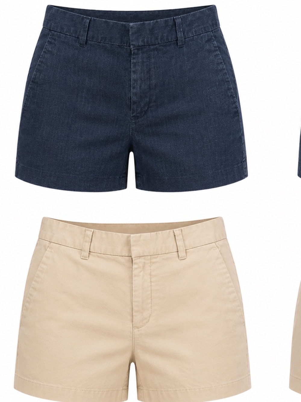 Banana Republic Navy and Beige Women's Chino Shorts Duo